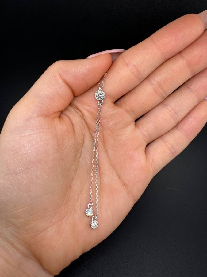 Necklace 3 lab grown diamonds