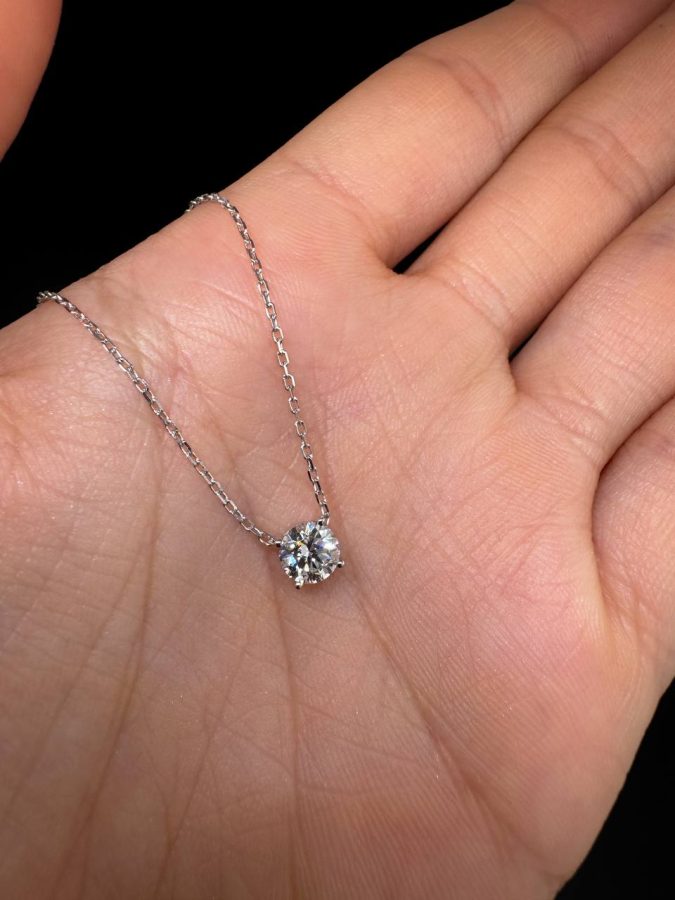 Necklace 1 ct lab grown diamond white gold