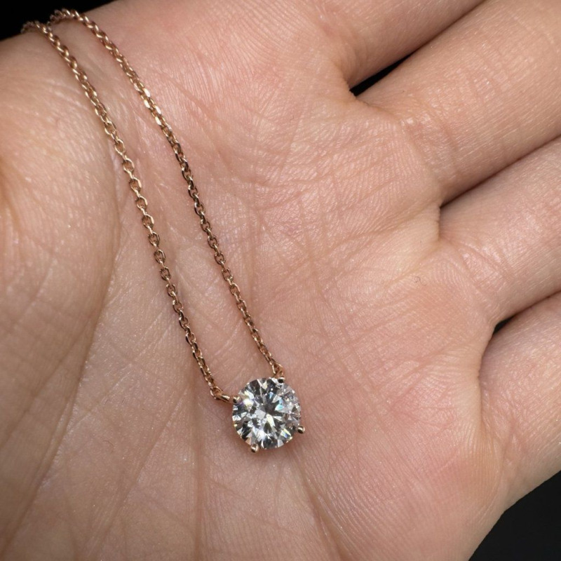 Diamond Pendant – Yellow Gold, 1 ct – photo 2 of 2