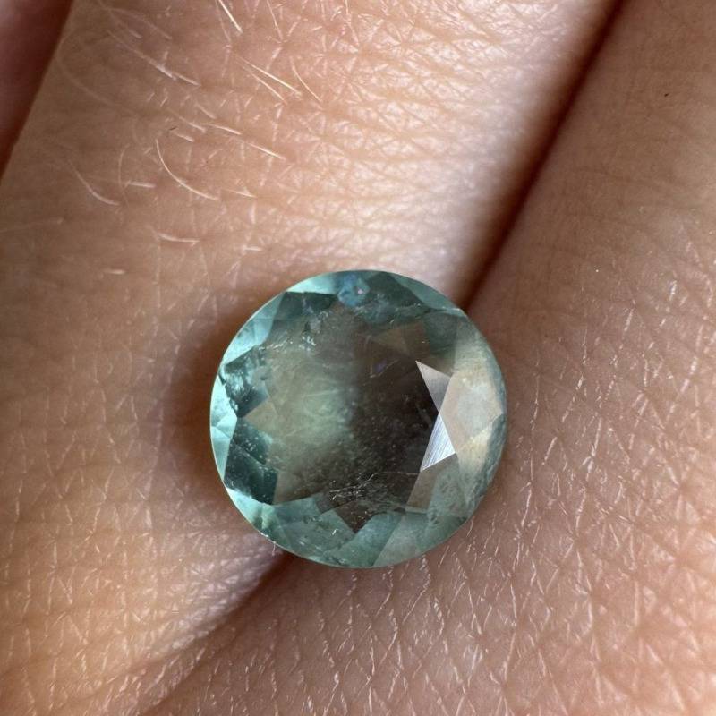 Blue-Green Tourmaline Round