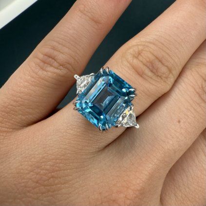 Ring with Topaz and Diamonds