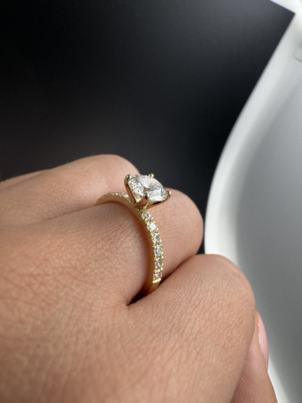 Lab-Grown Diamond Solitaire Ring – Yellow Gold, 1 ct – photo 2 of 2