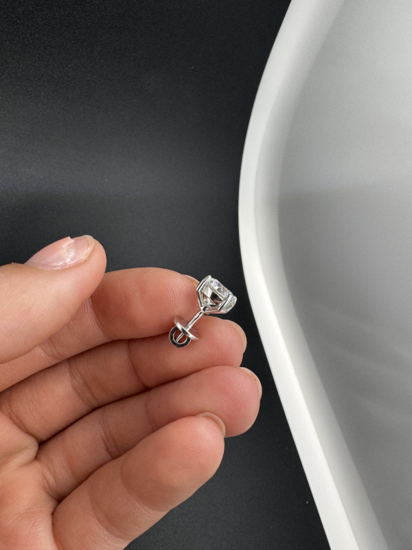 Lab-Grown Diamond Stud Earrings – White Gold, 3.18 ct – photo 2 of 2