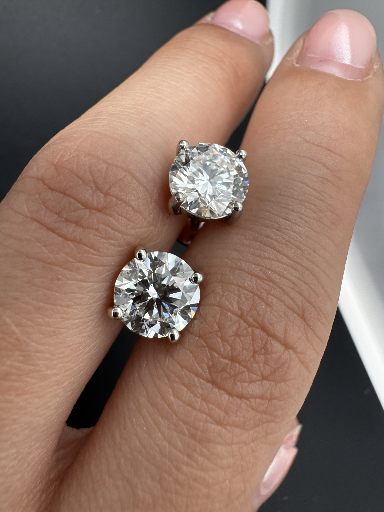 Lab-Grown Diamond Stud Earrings – White Gold, 3.18 ct – photo 1 of 2