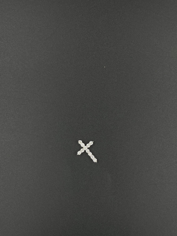 Lab-Grown Diamond Cross Pendant – White Gold – photo 4 of 4