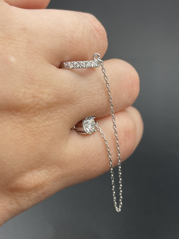 Lab-Grown Diamond Ear Cuff – White Gold, 0.75 ct – photo 2 of 2