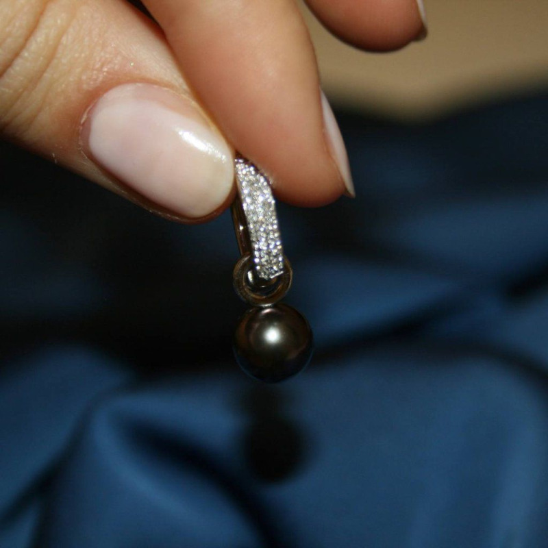 Diamond Earrings with Pearl