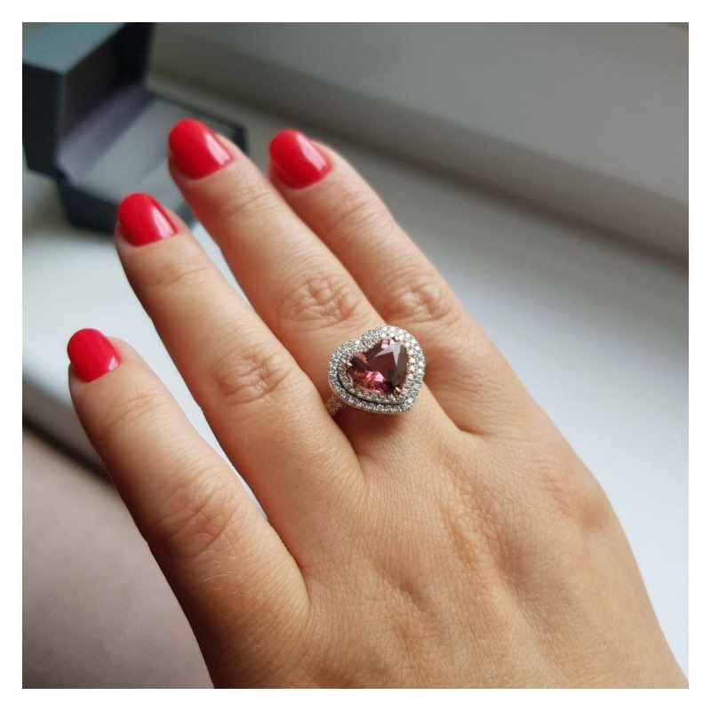 Diamond Ring with Coloured Gemstones, 0.35 ct – photo 2 of 5