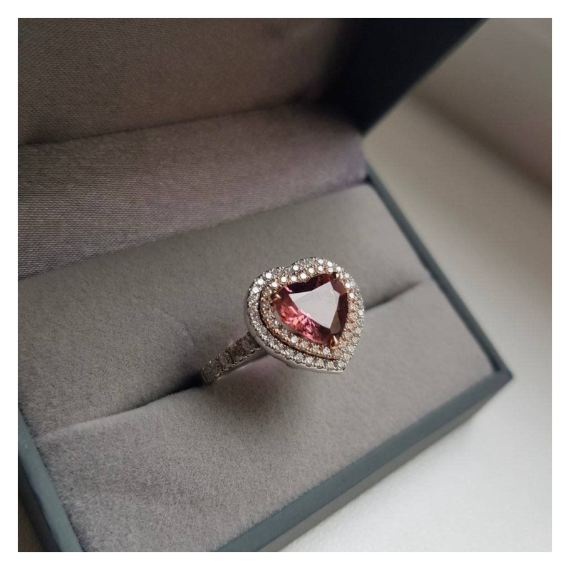 Diamond Ring with Coloured Gemstones, 0.35 ct – photo 1 of 5