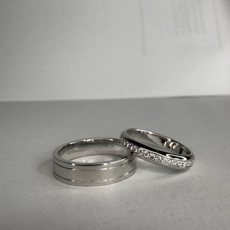 Diamond Wedding Rings – White Gold, 0.176 ct – photo 2 of 6