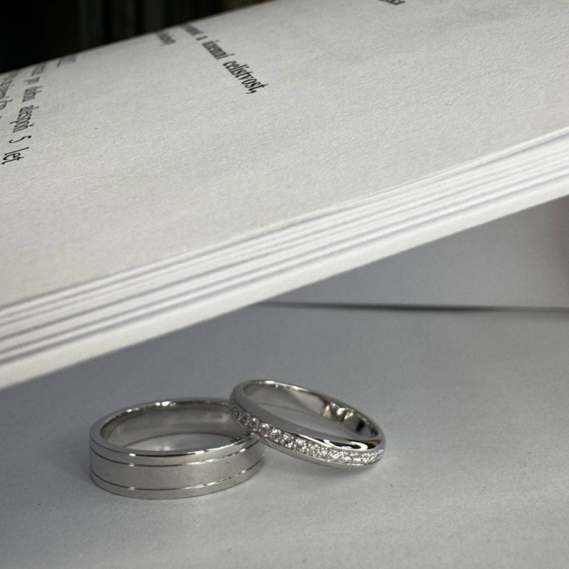 Diamond Wedding Rings – White Gold, 0.176 ct – photo 4 of 6