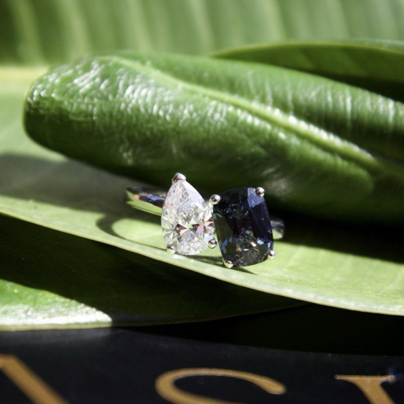Diamond and Coloured Gemstone Ring – Rose Gold, 2.11 ct – photo 4 of 5
