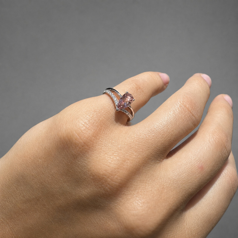 Ring with Diamonds and Coloured Gemstones – White Gold, 14 ct – photo 2 of 5