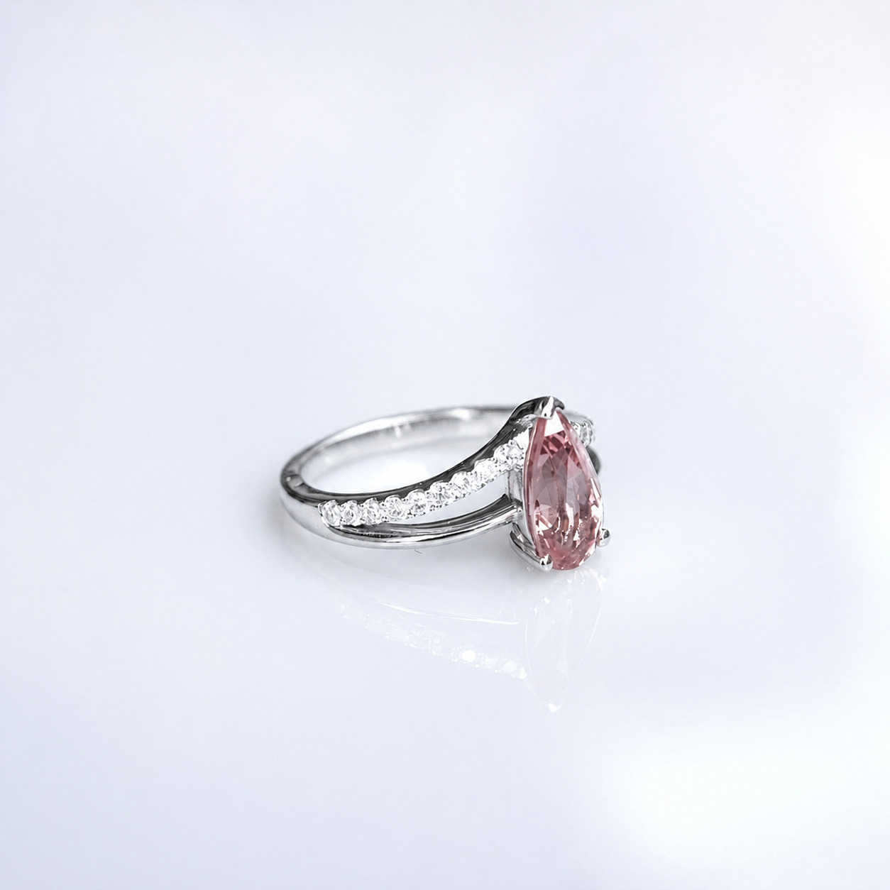 Ring with Diamonds and Coloured Gemstones – White Gold, 14 ct – photo 1 of 5