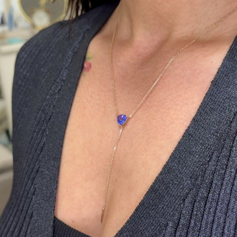 Trillion-Cut Tanzanite Necklace – photo 1 of 4