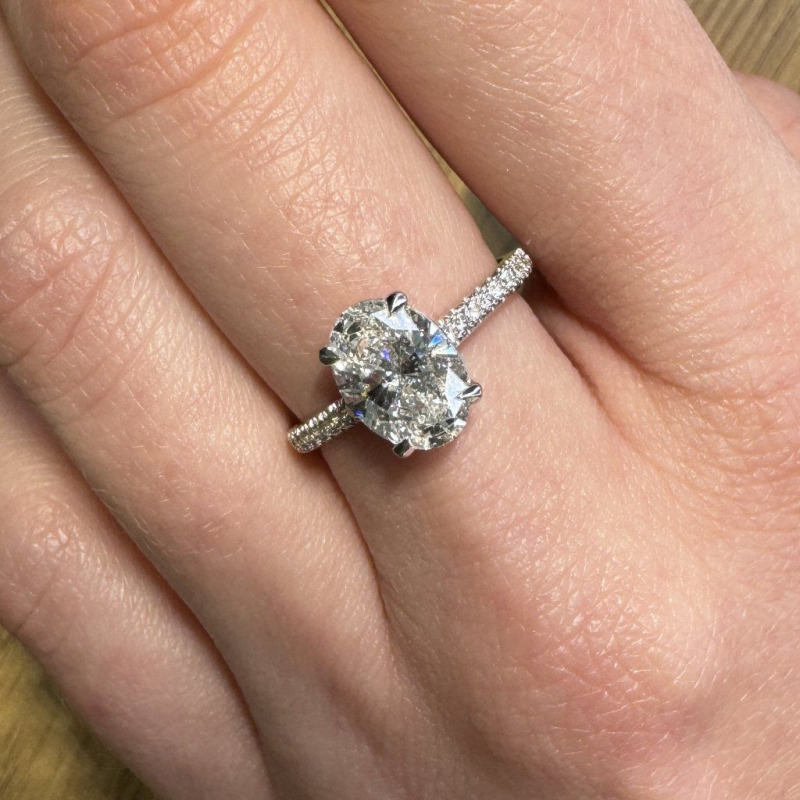 Ring with Oval Diamond in White Gold, 1.52 ct – photo 5 of 5