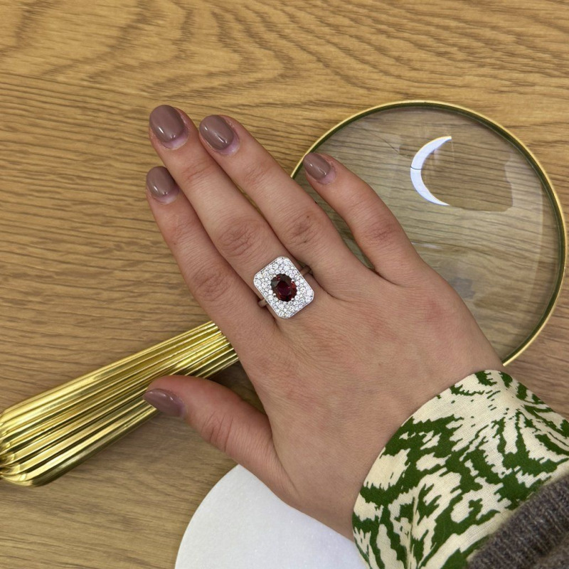 Ring with Red Spinel and Diamonds, 1.65 ct – photo 3 of 8