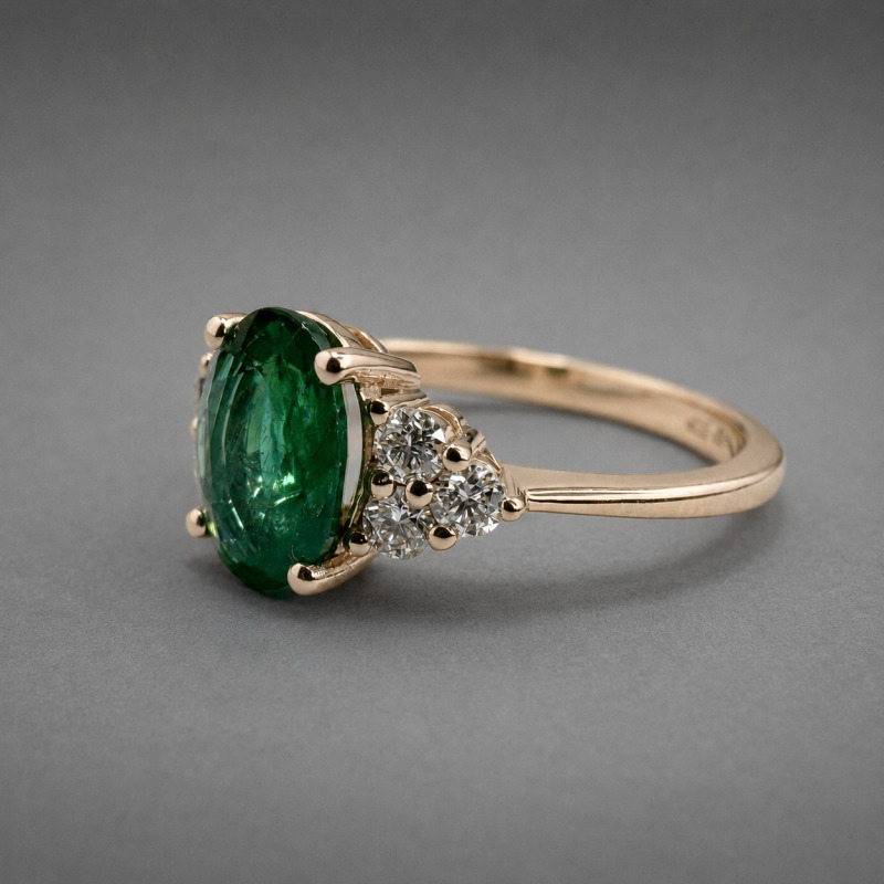 Emerald and Diamond Ring