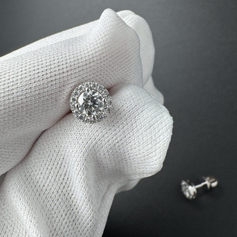 White Gold Earrings with Natural Brilliants, 0.31 ct – photo 4 of 5