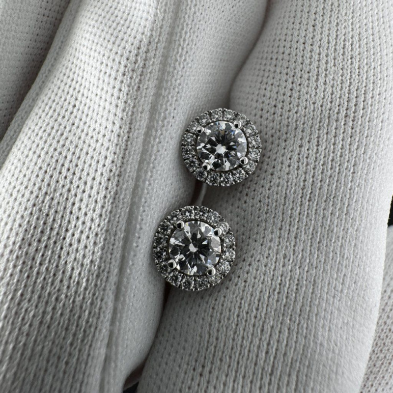White Gold Earrings with Natural Brilliants, 0.31 ct – photo 5 of 5