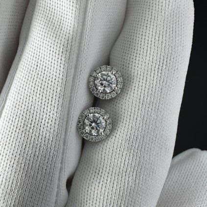 White Gold Earrings with Natural Brilliants