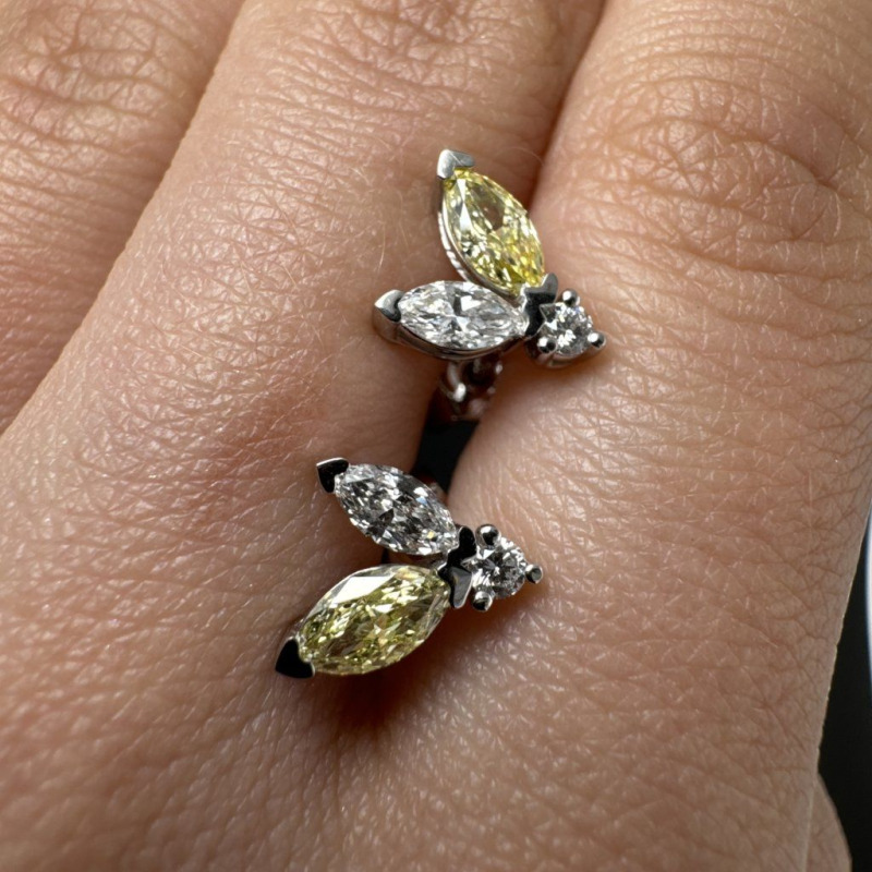Asymmetric Diamond Earrings