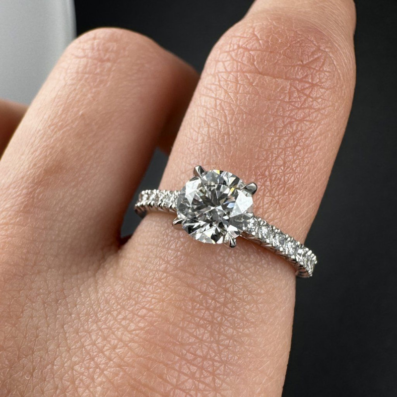 Diamond Ring with Fish-Tail Setting – Platinum, 1 ct – photo 6 of 7