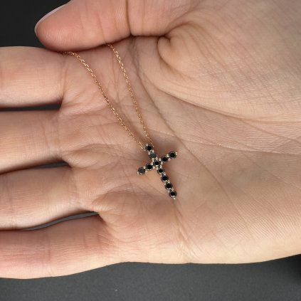 Cross Pendant in Black Diamonds