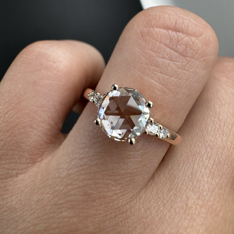Ring with Round Rose Cut Diamond, 1.09 ct – photo 2 of 8