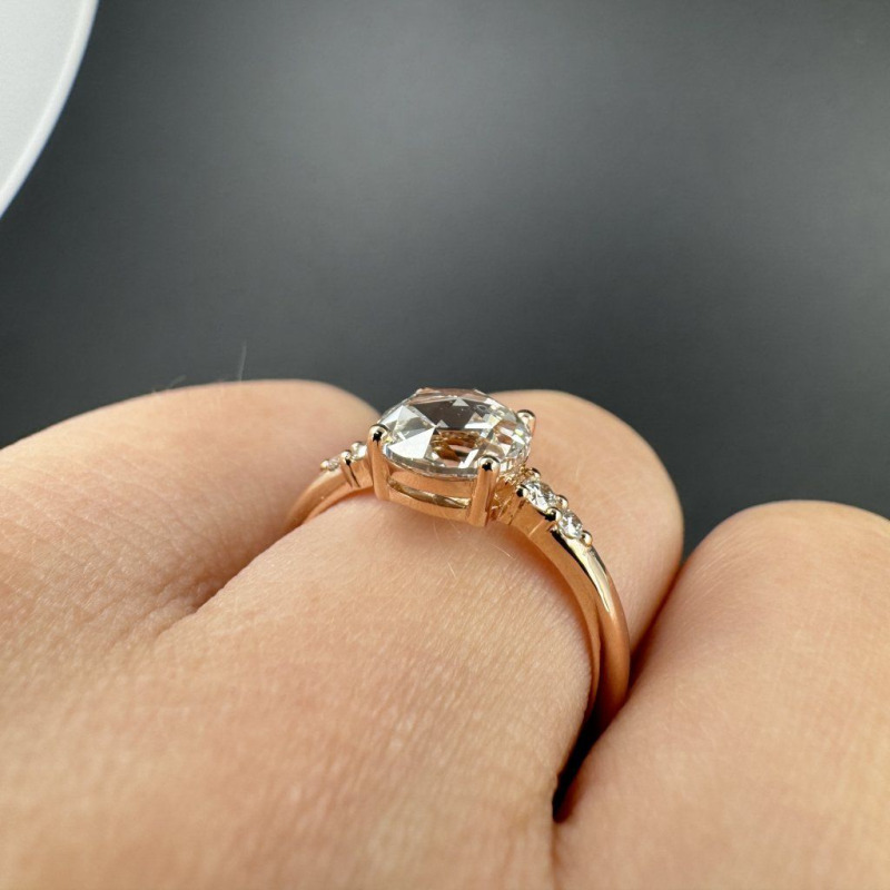 Ring with Round Rose Cut Diamond, 1.09 ct – photo 5 of 8