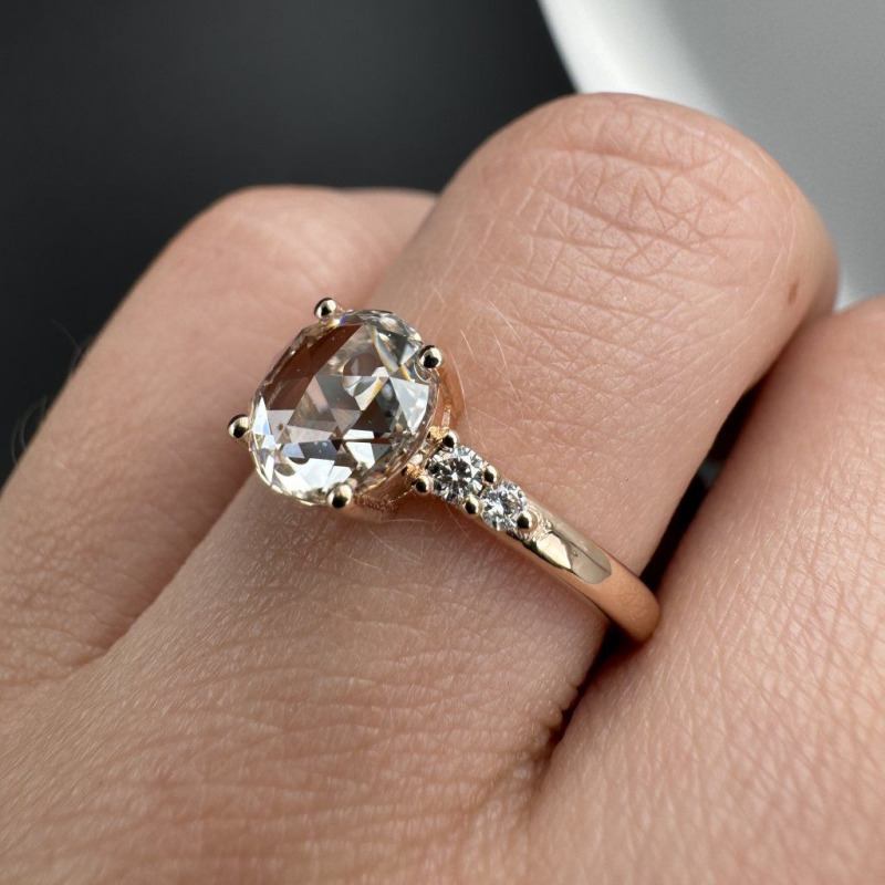 Ring with Round Rose Cut Diamond, 1.09 ct – photo 6 of 8