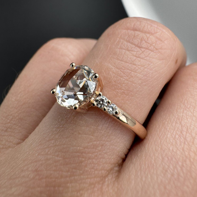 Ring with Round Rose Cut Diamond, 1.09 ct – photo 7 of 8