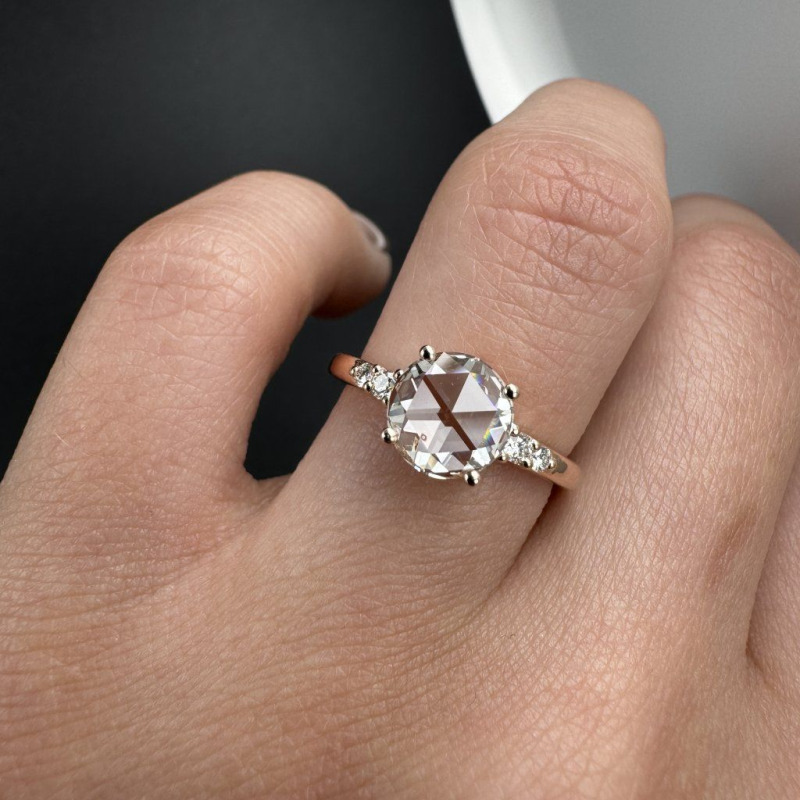 Ring with Round Rose Cut Diamond, 1.09 ct – photo 8 of 8