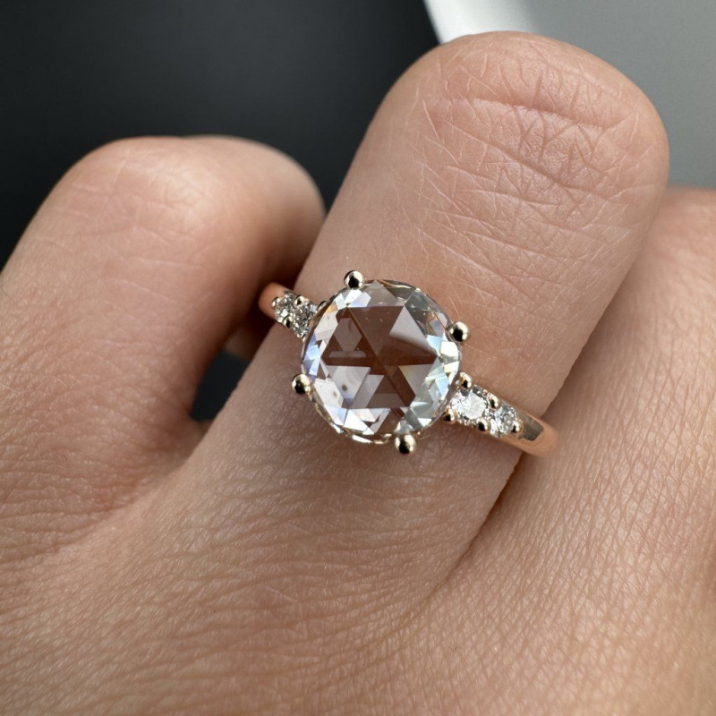Ring with Round Rose Cut Diamond, 1.09 ct – photo 1 of 8