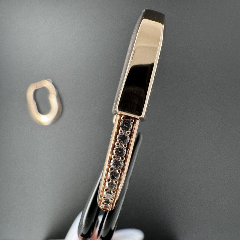 Rose Gold Hoop Earrings, 0.19 ct – photo 3 of 6
