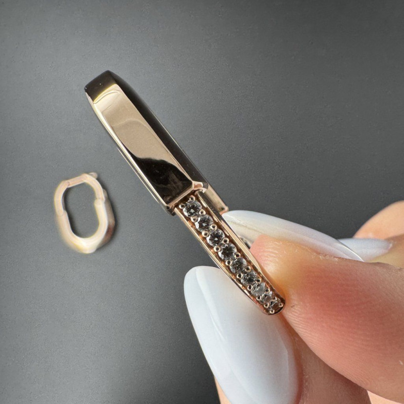 Rose Gold Hoop Earrings, 0.19 ct – photo 4 of 6