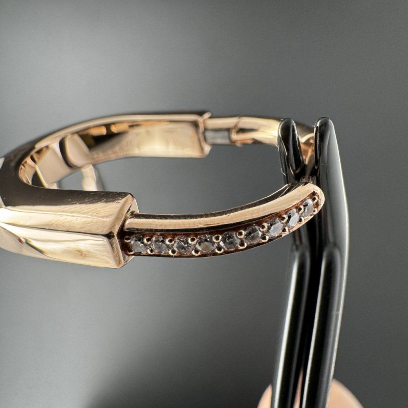 Rose Gold Hoop Earrings, 0.19 ct – photo 5 of 6