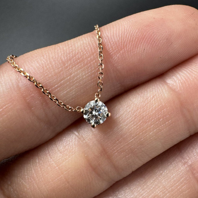 Minimal Diamond Pendant – Yellow Gold, 0.30 ct – photo 2 of 3