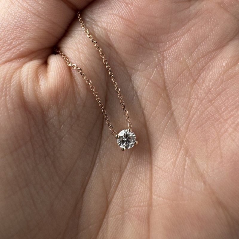Minimal Diamond Pendant – Yellow Gold, 0.30 ct – photo 3 of 3