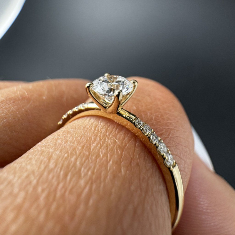 Engagement Ring in Yellow Gold with a Laboratory-Grown Diamond, 0.50 ct – photo 4 of 9