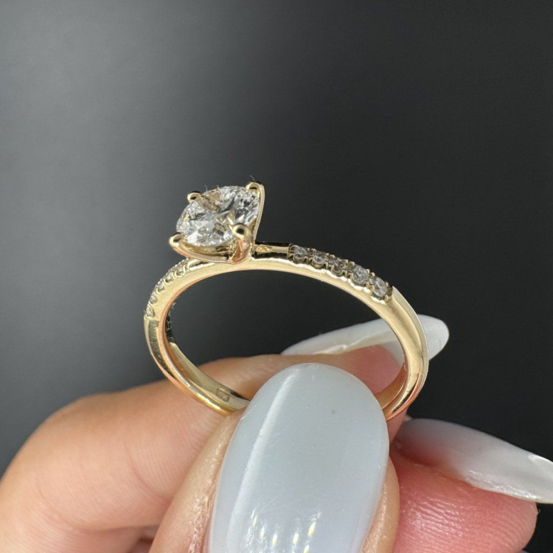 Engagement Ring in Yellow Gold with a Laboratory-Grown Diamond, 0.50 ct – photo 7 of 9
