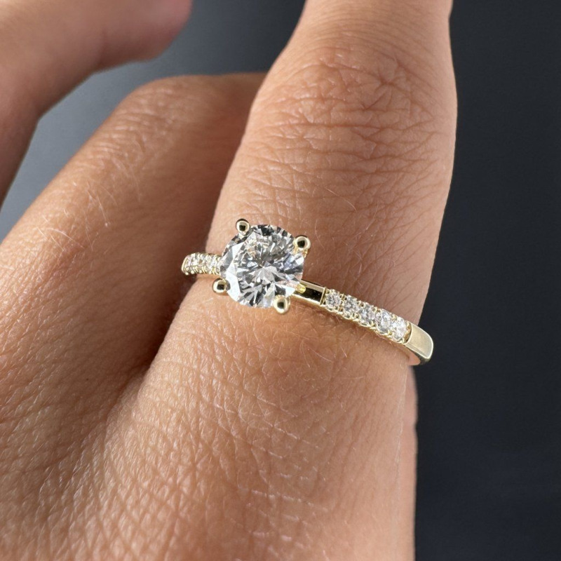Engagement Ring in Yellow Gold with a Laboratory-Grown Diamond, 0.50 ct – photo 8 of 9