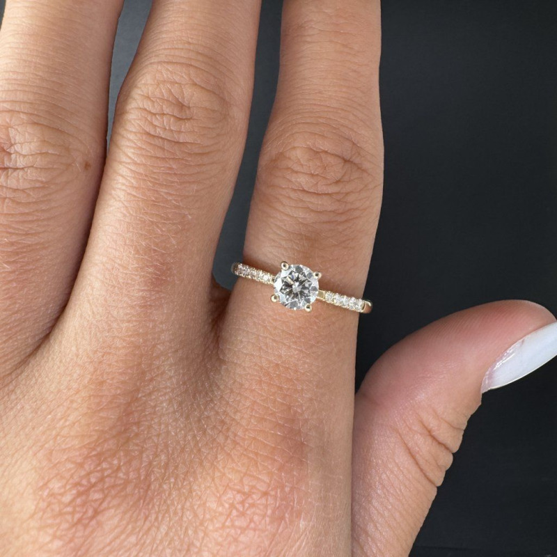 Engagement Ring in Yellow Gold with a Laboratory-Grown Diamond, 0.50 ct – photo 9 of 9