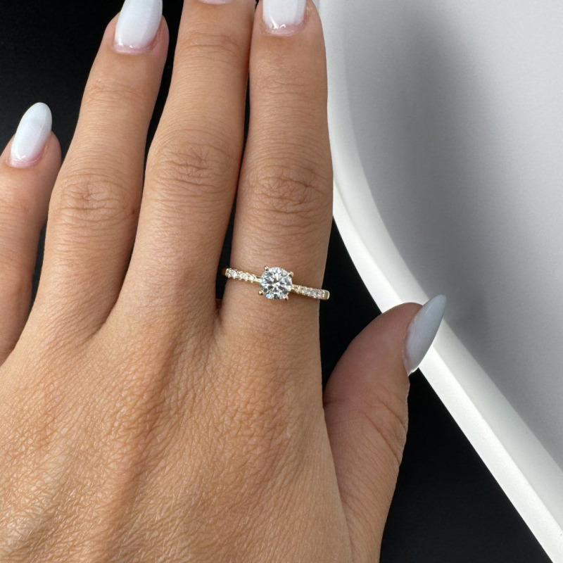Engagement Ring in Yellow Gold with a Laboratory-Grown Diamond, 0.50 ct – photo 1 of 9