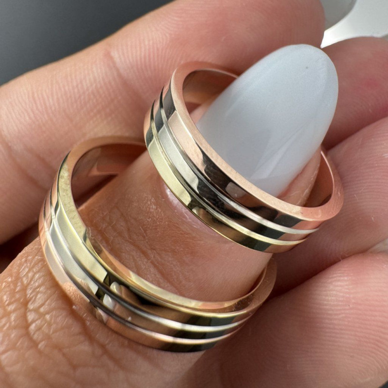 Wedding Bands in Three Shades of Gold – White Gold – photo 6 of 9
