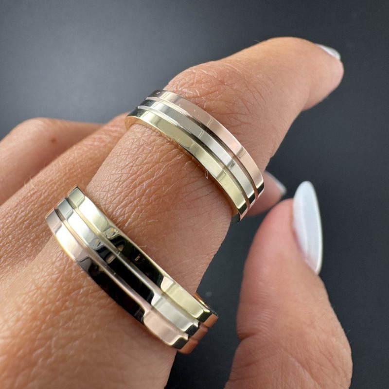 Wedding Bands in Three Shades of Gold – White Gold – photo 8 of 9