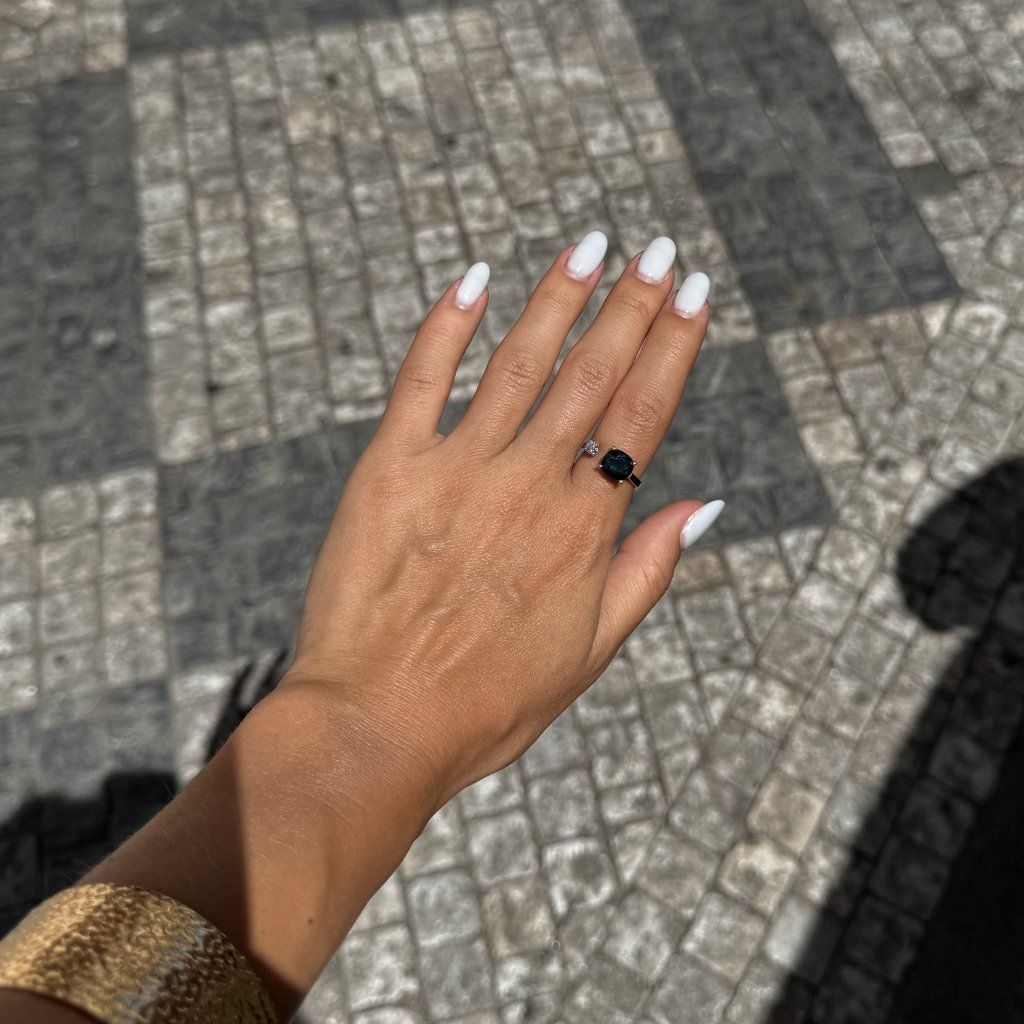 Ring with the Enchantment of Spinel and a Diamond Accent – White Gold – photo 1 of 11