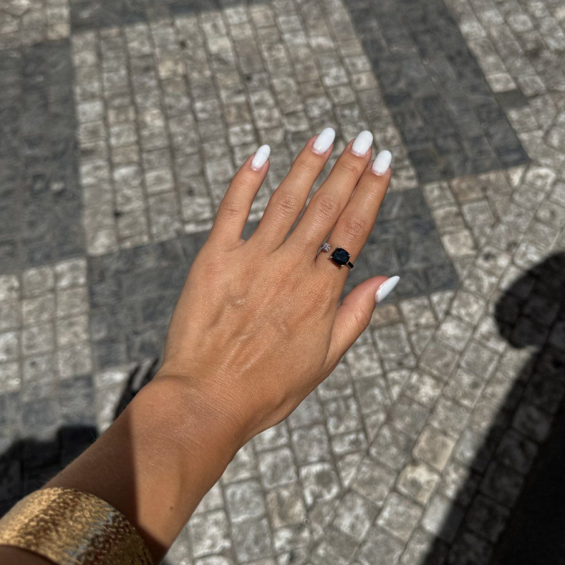 Ring with the Enchantment of Spinel and a Diamond Accent – White Gold – photo 1 of 11
