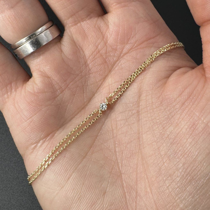 Minimalist Bracelet with a Laboratory-Grown Diamond – Yellow Gold – photo 3 of 5