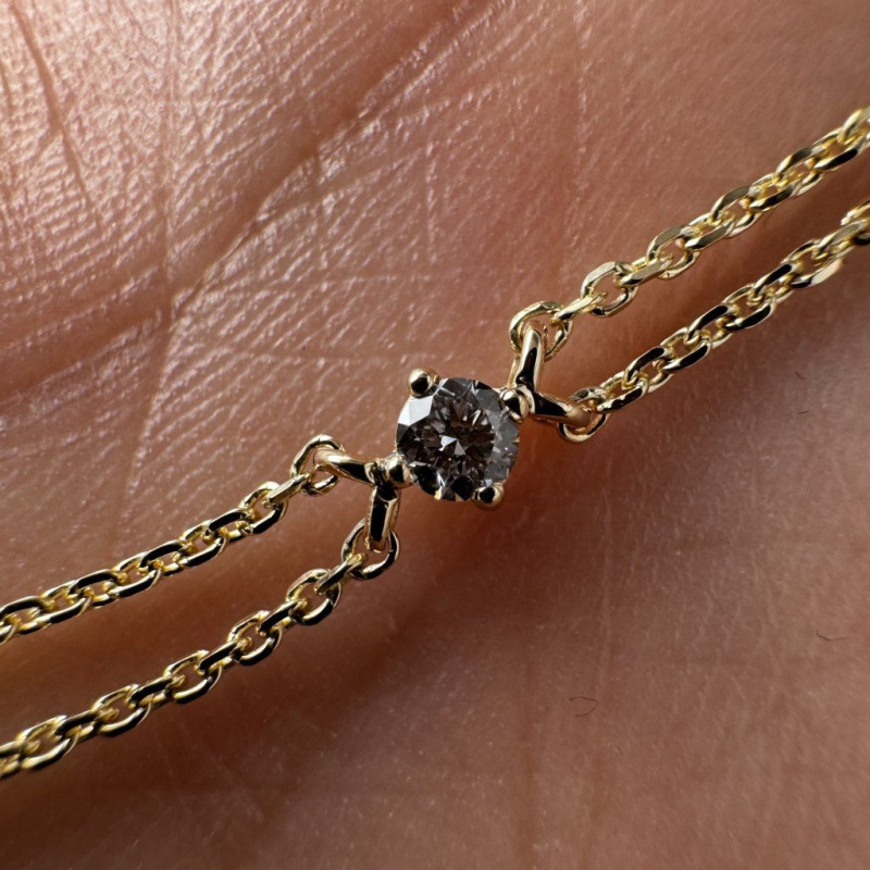 Minimalist Bracelet with a Laboratory-Grown Diamond – Yellow Gold – photo 5 of 5